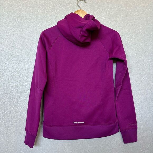 Under Armour Storm Cold Gear Pink Hoodie Pullover Sweatshirt Top XS - Picture 2 of 4